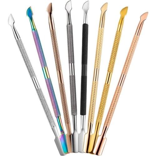 1 Pcs Nail Art Files UV Gel Polish Dead Skin Remove Manicure Pedicure Clean Care Tools Stainless Steel Cuticle Spoon Pusher