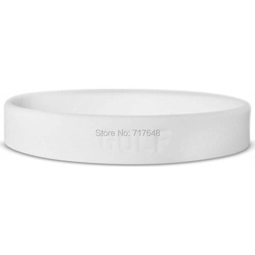 100pcs Golf White wristband silicone bracelets free shipping by ePacket A