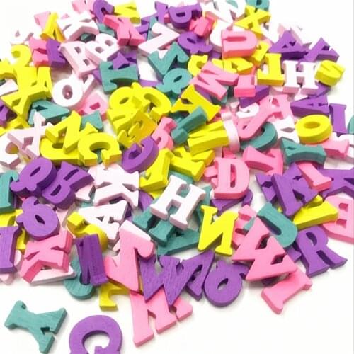 100pcs Candy Colors Mixed Wooden Alphabet for DIY Scrapbooking Craft Wedding Party Home Decoration Wood Letters Education