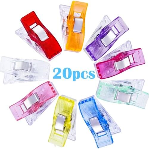 Ayevin 20pcs Job Foot Case Multicolor Plastic Clips Fabric Clamps Patchwork Hemming Sewing Tools Sewing Accessories 2019