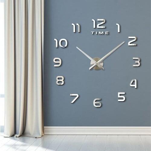 3D DIY Clock Watch Wall Clocks Horloge Acrylic Mirror Stickers Home Decoration Living Room Clocks часы настенные reloj de pared