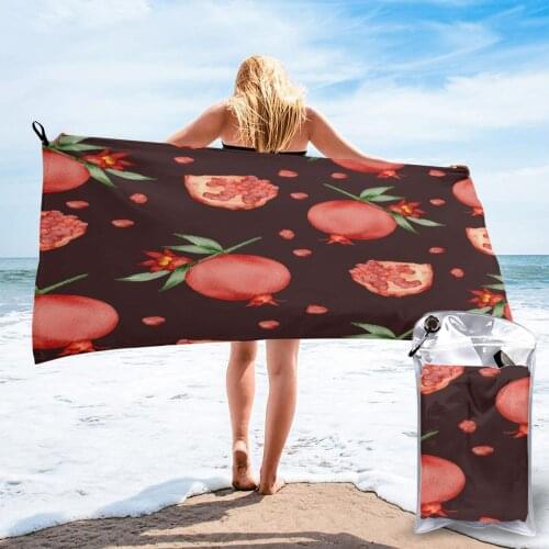 Bathing Towel Pomegranate Green Leaf Bath Wearable Towel Dress Fast Drying Beach Spa Magical Nightwear Sleeping