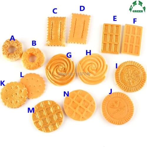 Biscuit Charms for kids cute Food Resin Charms for slime 10pcs Flatback Cabochons for diy Scrapbooking Donut Charms