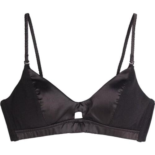 Black Mulberry Silk Bra For Women Wireless Seamless Brassiere Thin Sexy Lingerie Ladies Underwear Push Up Soft Healthy