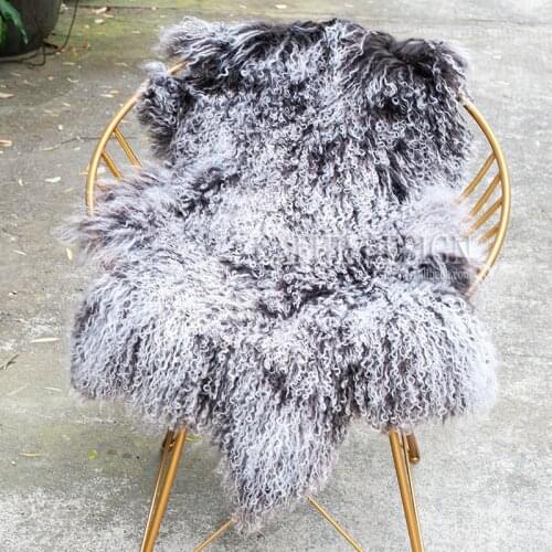 CX-D-60 Soft Long Hair Mongolian Lamb Fur Chair Cover Rug Blanket Bedroom Fur Rug