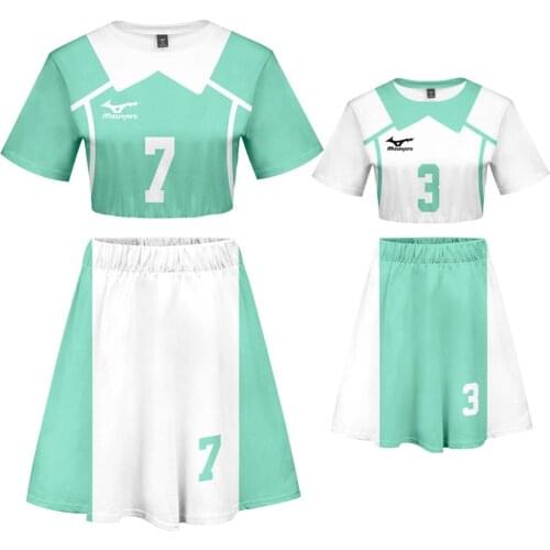 Haikyuu Cosplay Costume Haikyuu Kunimi Akira Top Skirt Suit Kyotani Kentaro Girls Sexy Club Costume Summer Sports Suit L321