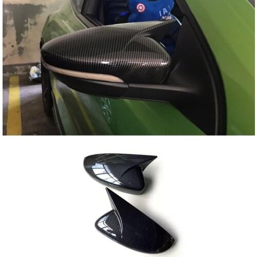 Carbon Fiber ABS Car Mirror Cover Cap Add On Style Fit For Volkswagen VW Scirocco 2009-2018