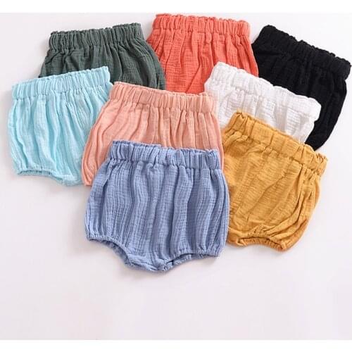 Summer Childrens Short For Boys And Girls Baby Comfortable Plaid Striped Elastic Waist Shorts WT570