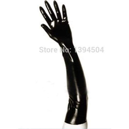 2017 hot Costume Broadcloth Dress Latex Gloves New Hot Women 100% latex Wrist spliced Sexy Fetish Handmade Elbow Long XS-XXL