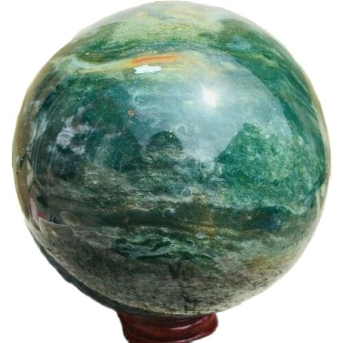 Natural Marine Jasper Quartz Ball Crystal Miracle Marine Stone Ball Healing