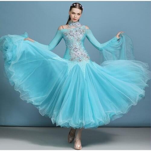 New Diamond Modern Dance Dress National Standard Dance Costume Performance Clothing Ballroom Dance Competition Dresses DQS3727