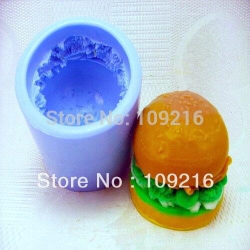 Wholesale!!!1pcs Hamburger (H0067) Silicone Handmade Soap Mold Crafts DIY Mold