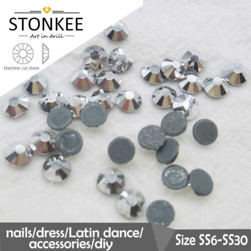 Flat Beads HotFix crystal and colors Rhinestone iron-on SS6 SS10 SS10 SS20 SS30 for Wedding Dress Bags Hat DIY