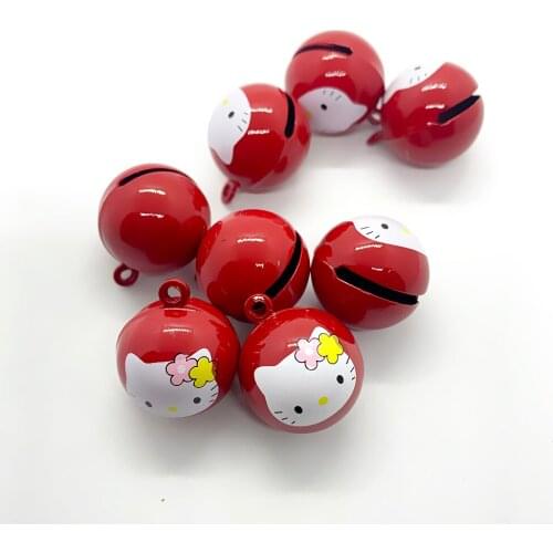 Popular red cat Jingle bell charm for pet jewelry DIY pendant Decorations