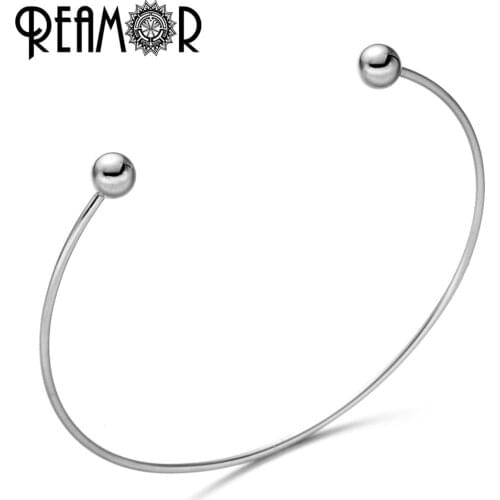 REAMOR 316l Stainless Steel Expandable Wire Bangles Simple Metal Adjustable Cuff Open Bangle & Bracelet For Women Jewelry Making