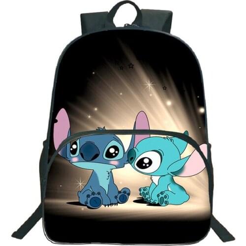 Disney Stitch SchoolBag Kids Backpack for Boys Girls Bookbag Cute Rucksack Kindergarten Shoulder Knapsack Cute Cartoon Backpack