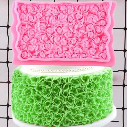 Rose Flower Border Silicone Lace Molds Wedding Cupcake Topper Fondant Cake Decorating Tools Candy Clay Chocolate Gumpaste Moulds