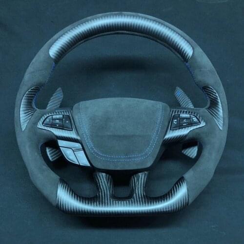 Cuatomized Carbon Fiber Sports Steering Wheel Alcantara Leather Replacement for Ford Focus ST RS ST-Line RS-Line MK1 2017-2021