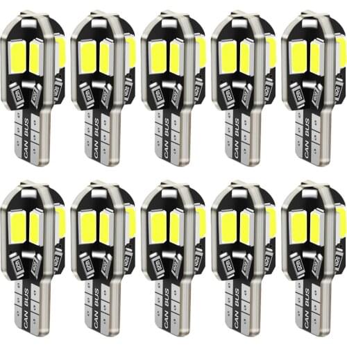 10pcs T10 W5W Canbus Led Light Bulbs No Error for Renault Clio Megane 2 3 Scenic2 Duster Capture Logan Kadjar Fluence Laguna2