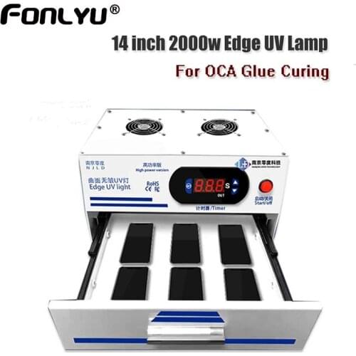 NJLD 14 inch 2000w UV Lamp For Samsung LCD Edge Screen Glass OCA Glue Laminating Reduce Wave Bubble Back UV Light