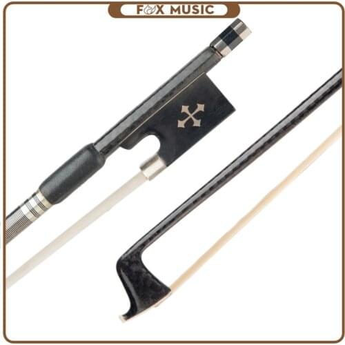 Advanced 4/4 Violin/Fiddle Bow Grid Carbon Fiber Round Stick W/ Ebony Frog AAA Grade Horsehair Fast Response