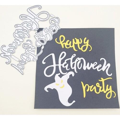 Happy Halloween Words Metal Carbon Steel Die Cut Stencils For DIY Scrapbooking Photo Album Paper Card Embossing Decoration