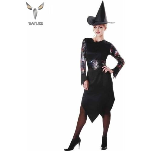 WAYLIKE Halloween Witch Vampire Costume for Women Adult Scary Carnival Party Show Theater Masquerade Costume