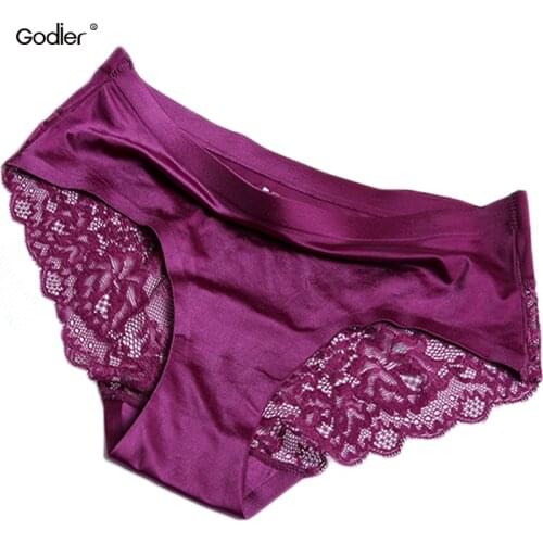 Godier Womens underwear women Panties briefs sexy lace slip female seamless Cotton Briefs Ladies Girls Panties M L XL