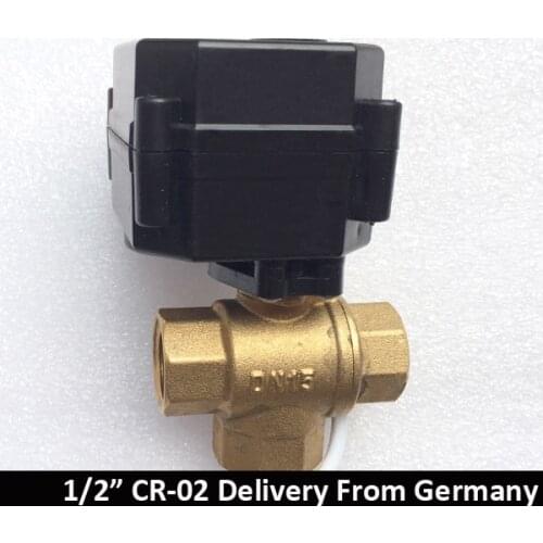 1/2" DN15 DC12V 3 Way Motorized Brass Ball Valve,CR-02 Wires,Delivery From Germany
