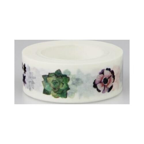 1.5cm succulent plants Adhesive Tape for Scrapbooking DIY Craft Sticky Deco Masking Japanese Paper Washi Tape