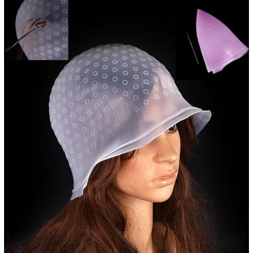 Professional Reusable Hair Colouring Highlighting Dye Cap With Hook Frosting Tipping Color Styling Tools 1 Pcs