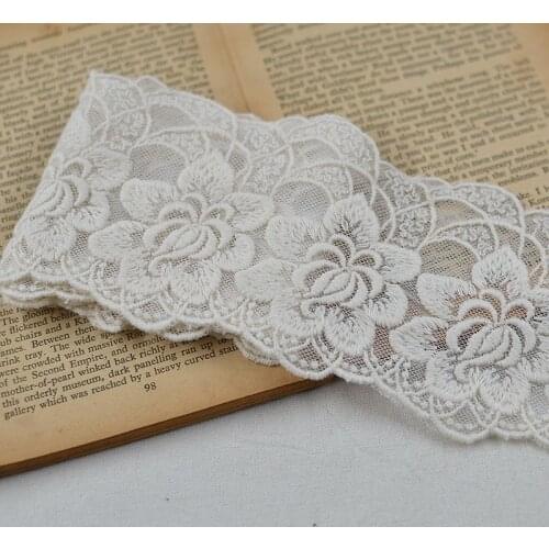5Meter/lot 8.5cm wide New Rose Embroidery Home Lace Handmade Accessories Skirt Sofa Trim mesh Lace Z1505