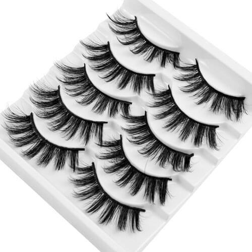 5 Pairs 3D Faux Lashes False Eyelashes Wispy Fake Eyelash Thick Handmade Mink Eye Makeup Extension Tools maquiagem ресницы