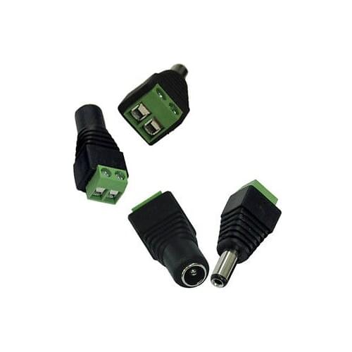 50 pair Male Female 5.5 x 2.1mm DC Power Connector Jack Plug CCTV Camera Adapter