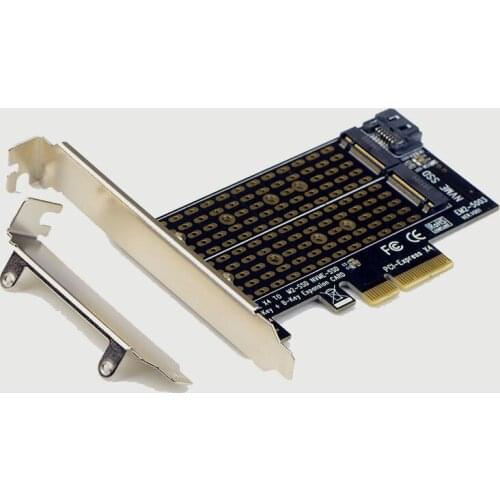 Add On Cards PCIE To M2/M.2 Adapter SATA M.2 SSD PCIE Adapter NVME/M2 PCIE Adapter SSD M2 To SATA PCI-E Card M Key +B Key