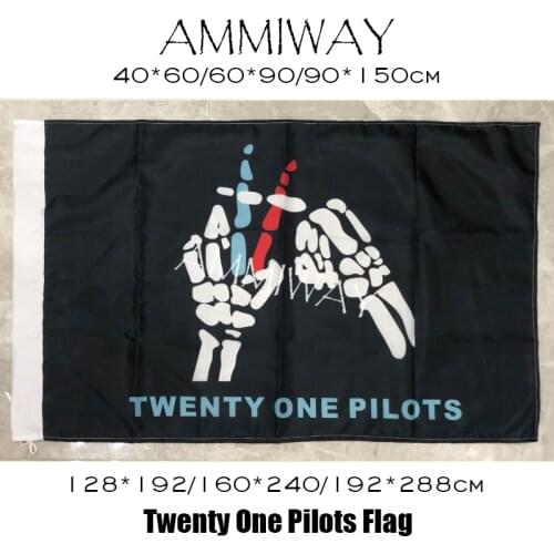 AMMIWAY Any Size Twenty One Pilots Flag Single or Double Stitched Home Party Outdoor Indoor Polyester Printed Flags and Banners