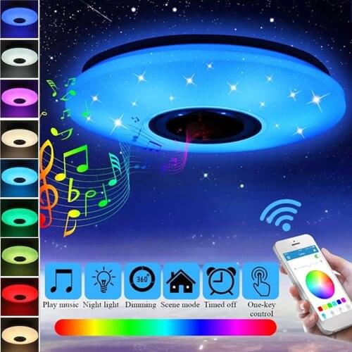 Nordic RGB Dimmable Music Ceiling Lamp Remote&APP Control Ceiling Light for Bedroom with Bluetooth Speaker Home Lighting Fixture