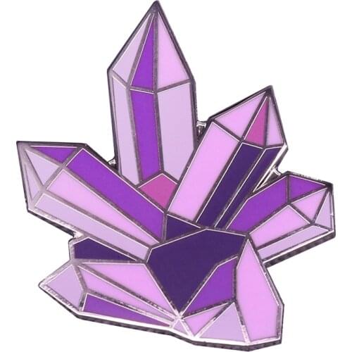 Purple crystal cluster mantra pin witchy yoga meditation crystal healing lovers addition