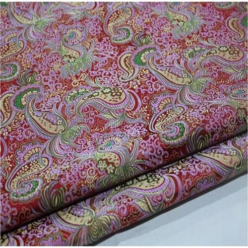 HLQON 75cm width brocade lute flower color fabric for patchwork felt tissue telas bed sheet cheongsam dress children coat