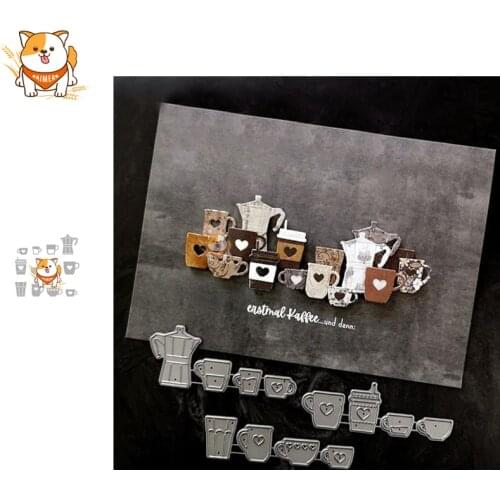 Coffee Cup Metal Cutting Dies Mold Knife Scrapbooking Stencil DIY Embossing Craft Die Cuts Card Making New Dies For 2020