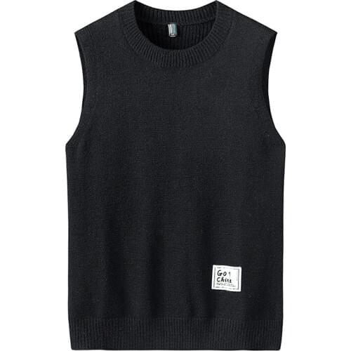 2020 Autumn & Winter New Arrivals Round Neck Loose Plus Size Stretch Sleeveless Sweater Vest Casual Men Vest Tide Free Shipping