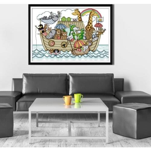 Noahs Ark Series DIY Handmade Cross-stitch Kit Needlework 11CT 14CT DMC Cotton Thread Cross Stitch Crafts For Embroidery Set