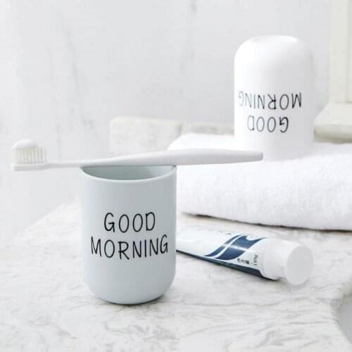 Good Morning Storage Organizer Cup Toothbrush Cup Water Cups Eco-friendly Thick Circular Home Bathroom Tooth Brush #P3