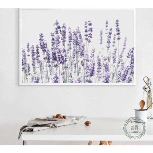Lavender Flowers Poster Modern Canvas Painting Scandinavian Decoration Purple Botanical Prints Wall Picture Home Room Decor