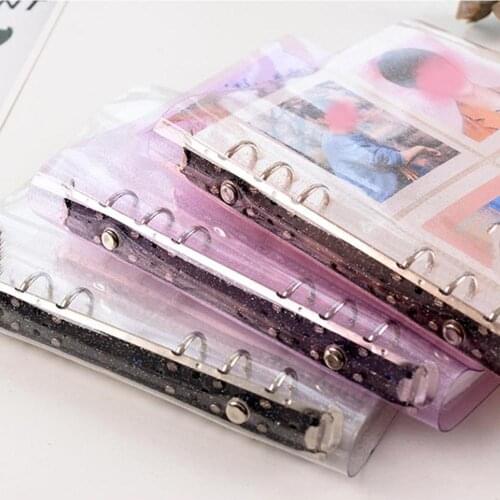 PVC Portable Transparent Glittering Large Capacity 6-hole Photo Album Used To Draw Jelly Color Photo Album For Mini Instax