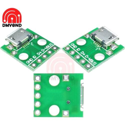Micro USB Connector Module Board Panel Female DIP 2.54MM Adapter Connector Module Board Type PCB Micro USB PCB Type Parts