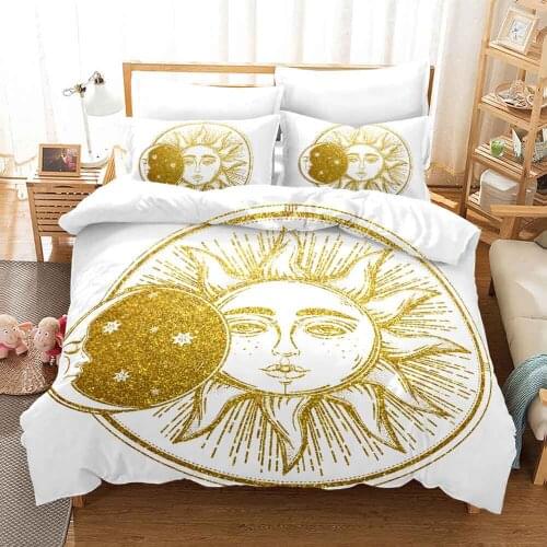 Luxury Bedding Set 3D Black Gold Phoebus King Queen Meteor Scorpio Duvet Cover Constellation Bed Sets Bohemian Bedclothes