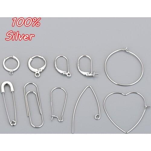 925 Sterling Silver Color Gold Earring Punk Rock Style Safety Pin Ear Hook Stud Earrings Exquisite Jewelry Making Accessories