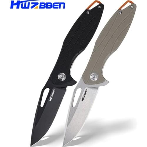 HWZBBEN D2 knife G10 Folding Pocket knives Military Tactical Knife Outdoor EDC Self Defense Jackknife Hunting Hiking Multi Tool