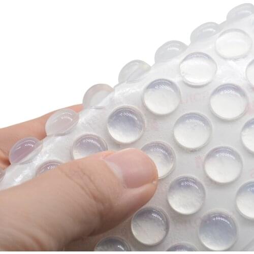 100Pcs Door Stopper Silicon Rubber Kitchen 2mm Thickness Cabinet Self Adhesive Stop Damper Buffer Pad Furniture Hardware